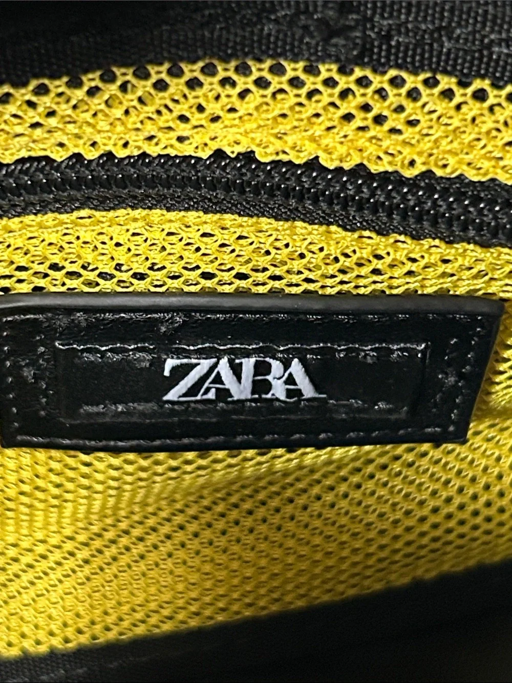 Zara Men's mini Black nylon Compact Crossbody Bag with Olive Strap travel